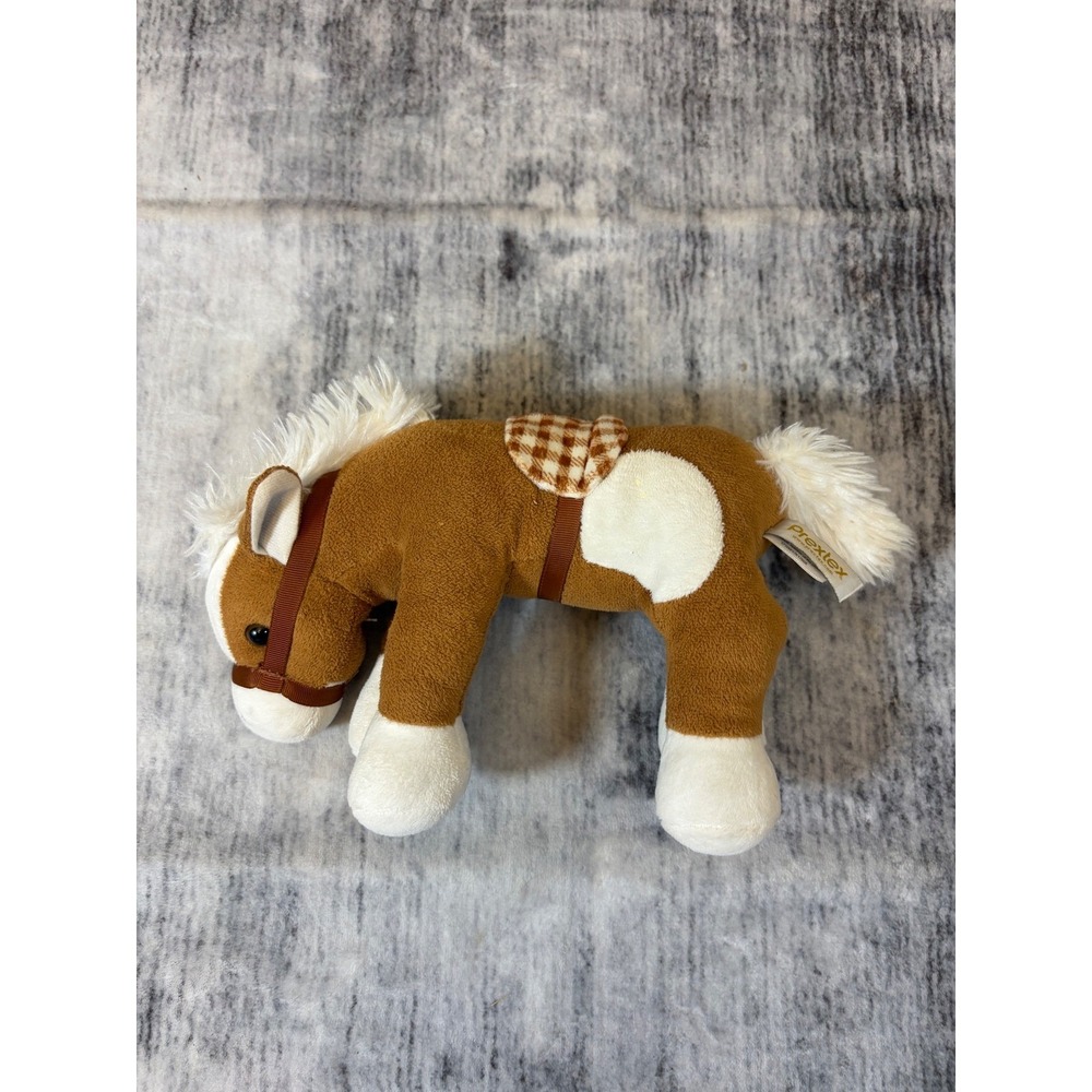 Prextex Plush Horse Stuffed Animal Brown White GDL7001 10 Inch